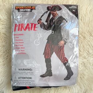Pirate Costume for Men - Red and Black